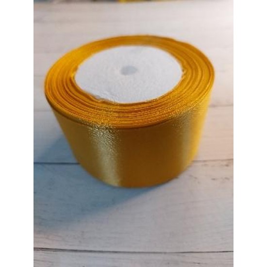 Ленты атласные однотонные 5 см (цв. горчичный), цена за 5 м